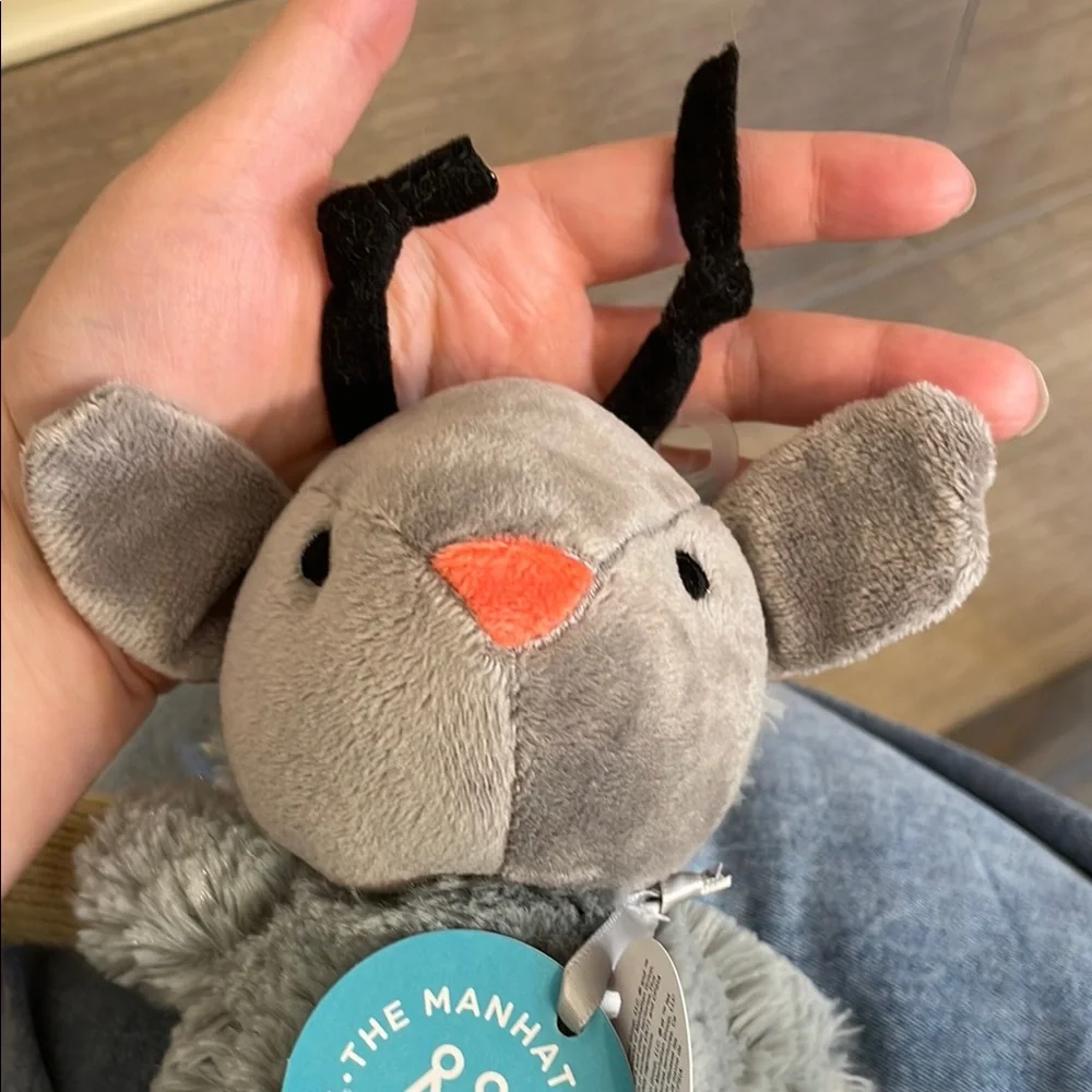 THE MANHATTAN TOY COMPANY NWT Gray and Tan Plush Toy Reindeer